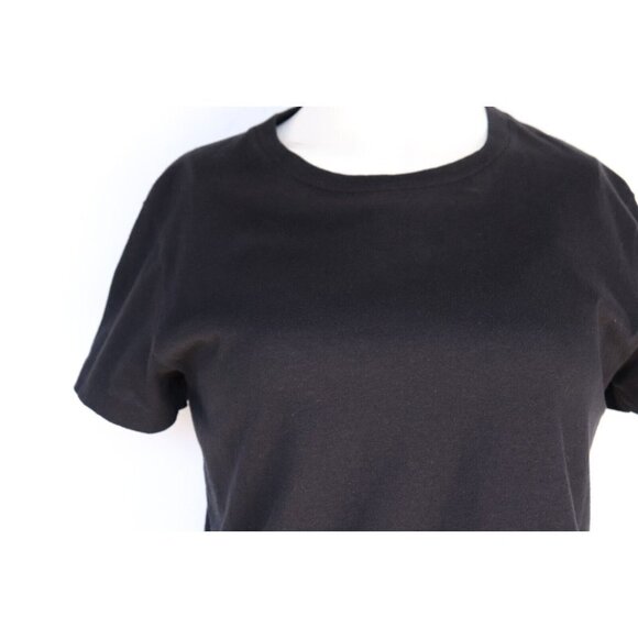 Denim Forum Women's Medium Black The Kate Crop Tee 100% Cotton Cropped T-Shirt - Picture 2 of 6